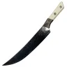 Нож кухонный Microtech 10" Butcher knife сталь San Mai M390 Damascus рукоять Bronze Ti/Ivory G10