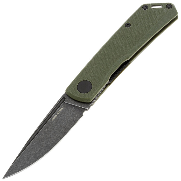 Нож Real Steel Luna Phantom Flipper Liner Lock blackwash сталь D2 рукоять Green G10 (7007GB)