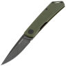 Нож Real Steel Luna Phantom Flipper Liner Lock blackwash сталь D2 рукоять Green G10 (7007GB)