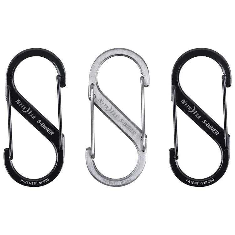 Карабин Nite Ize S-Biner Dual Carabiner #2 Black/Stainless 3 pack (SB2-A1-3R3)