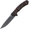 Нож ZT 0450CFDAMS Sinkevich сталь Damascusl Vegas Forge рукоять Carbon Fiber Orange/Red