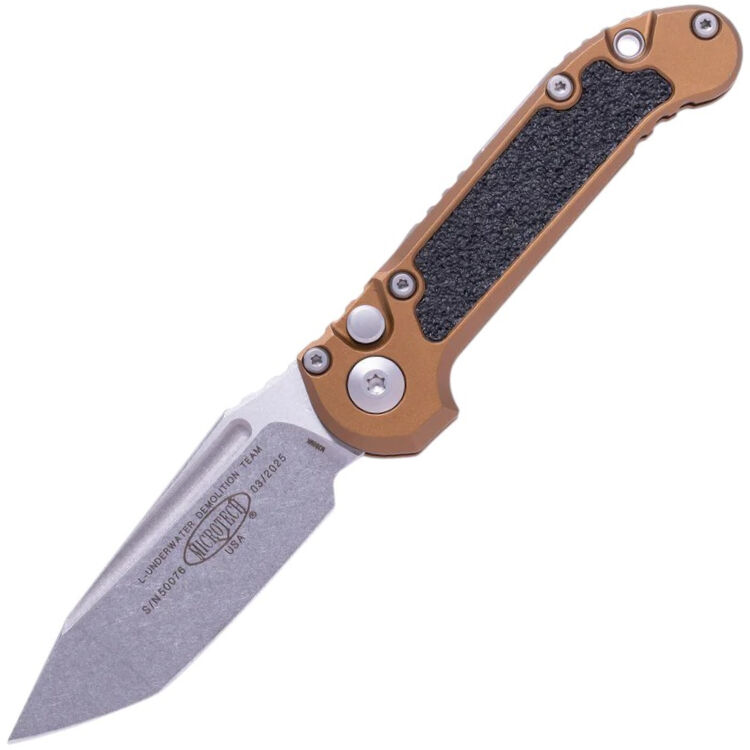 Нож Microtech LUDT Gen III T/E stonewash сталь M390MK рукоять Tan Aluminum (1136-10TA)