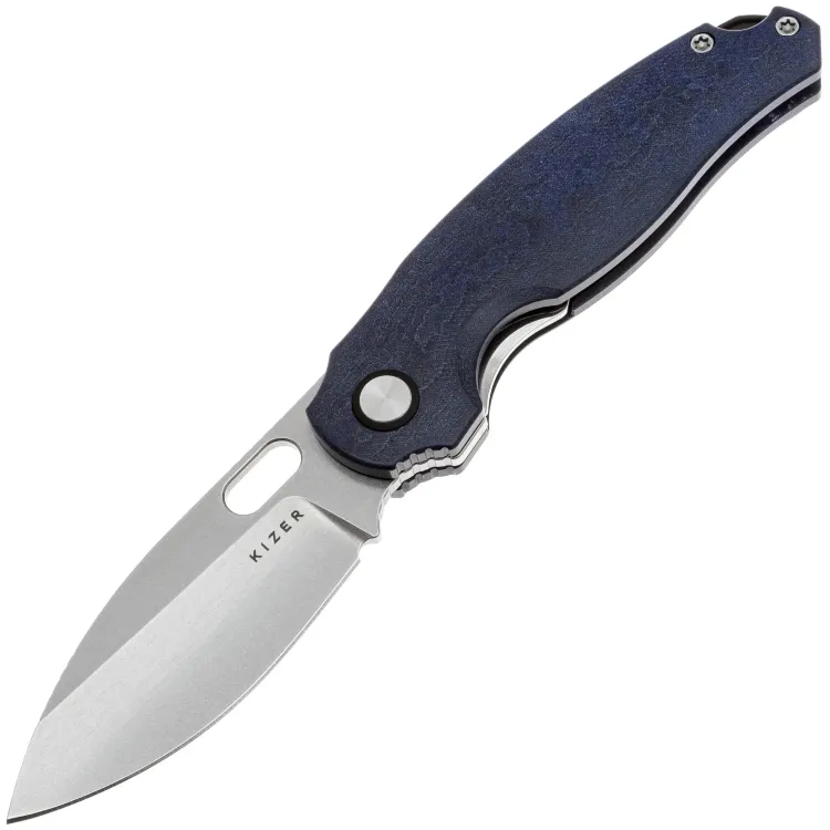 Нож Kizer Seagull stonewash сталь 14C28N рукоять Blue Canyon Richlite