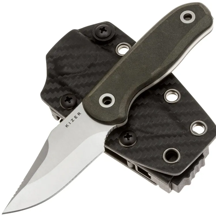 Нож Kizer Drop Bear fixed Clip point satin сталь S45VN рукоять Black Richlite
