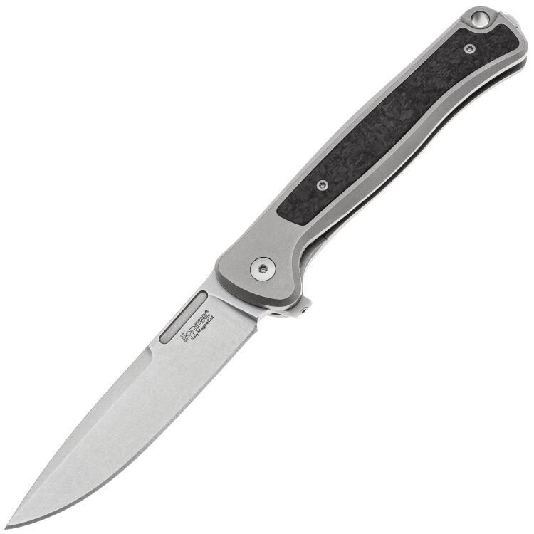 Нож Lion Steel Skinny stonewash сталь MagnaCut рукоять Gray Titanium/Carbon Fiber (SK01 GY)