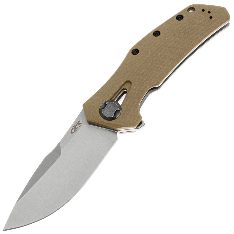 Нож ZT 0308 сталь CPM-20CV Stonewash рукоять Ti/Coyote G10