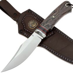 Нож Балем сталь M398 рукоять дамаск Decorum/микарта серо-черная (Дедюхин Г.)