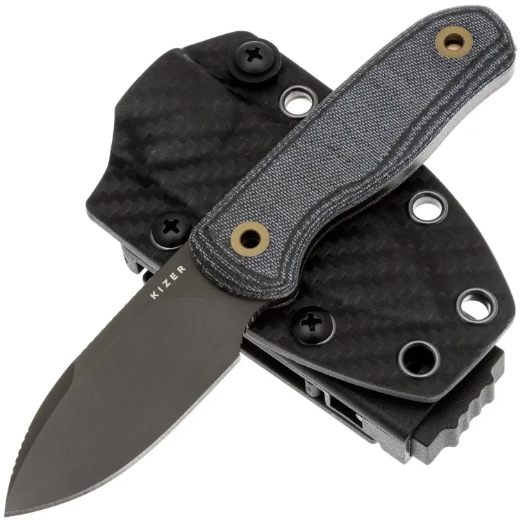 Нож Kizer Drop Bear fixed Drop Point DLC сталь S45VN рукоять Micarta