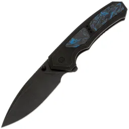 Нож WE Knife Corwyn blackwash сталь M390 рукоять Black Titanium/Black & Blue CF (WE24088-1)