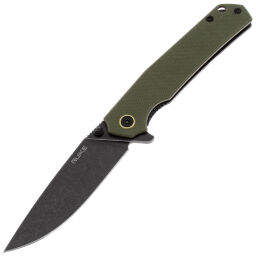 Нож Ruike P801-G blackwash сталь 14C28N рукоять сталь/Green G10