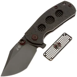 Нож Rike Knife Smelter-C сталь M390 рукоять Diamond Dark Gray Titanium/1 Skull
