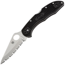 Нож Spyderco Delica 4 Serrated сталь VG-10 рукоять Black FRN (C11SBK)