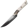 Нож кухонный Microtech 4.5" Steak Knife сталь San Mai M390 Damascus рукоять Bronze Ti/Ivory G10