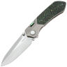 Нож Remette Meteor сталь M390 рукоять Sandblast Ti/Green colored CF (RTPT-C)