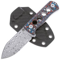 Нож QSP Canary сталь Laminated Damascus рукоять Red-White-Blue CF (QS141-J)