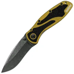 Нож Kershaw Blur blackwash сталь 14C28N рукоять Gold Aluminium/Trac-Tec (1670GLDBW)