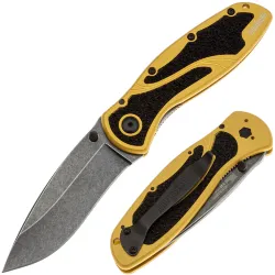 Нож Kershaw Blur blackwash сталь 14C28N рукоять Gold Aluminium/Trac-Tec (1670GLDBW)