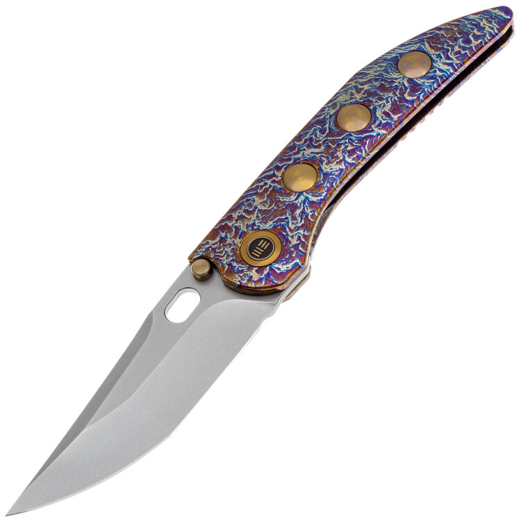 Нож WE Knife Attor beadblast сталь CPM-20CV рукоять Flamed/Gold inlays Titanium (WE23037-2)