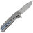 Нож Lion Steel T.R.E. сталь M390 рукоять Gray Titanium/Blue clip (TRE BL)