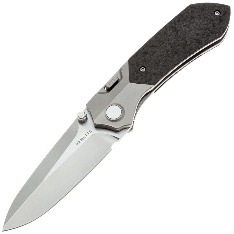 Нож Remette Meteor сталь M390 рукоять Sandblast Ti/Shred Carbon Fiber (RTPT-E)