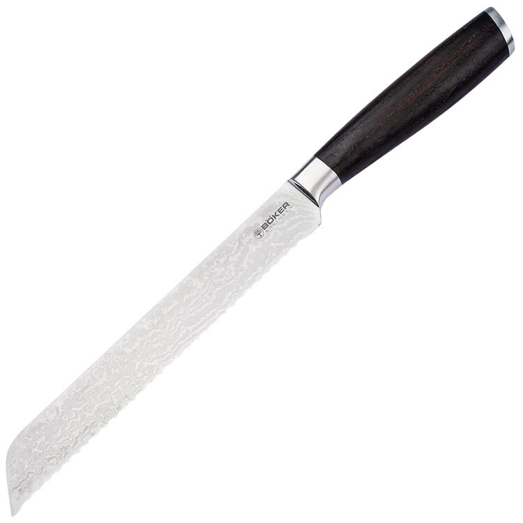 Нож кухонный Boker Meisterklinge Bread Knife сталь Damascus VG-10 рукоять Smoked Oak (130953DAM)