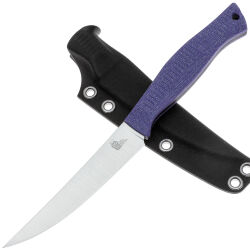 Нож филейный Owl Knife FS110 сталь N690 рукоять микарта Джинс фиолетовая