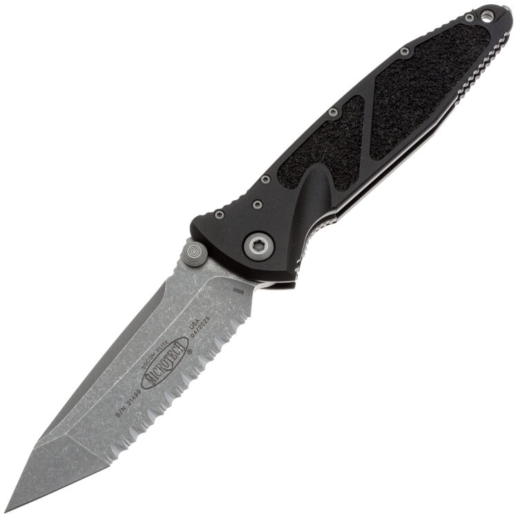 Нож Microtech SOCOM Elite T/E serrated apocalyptic сталь M390 рукоять Black Aluminium (161-12AP)