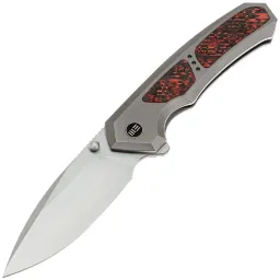 Нож WE Knife Corwyn satin сталь M390 рукоять Grey Ti/Lava Flow FatCarbon (WE24088-4)