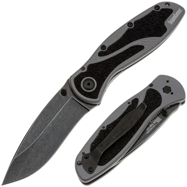 Нож Kershaw Blur blackwash сталь 14C28N рукоять Grey Aluminium/Trac-Tec (1670BGBW)