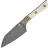 Нож кухонный Microtech 4" Santoku DLC washed сталь M390MK рукоять Bronze Ti/Ivory G10