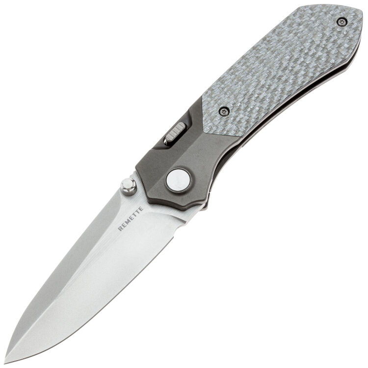 Нож Remette Meteor сталь M390 рукоять DLC Ti/Silver Twill CF (RTPT-B)
