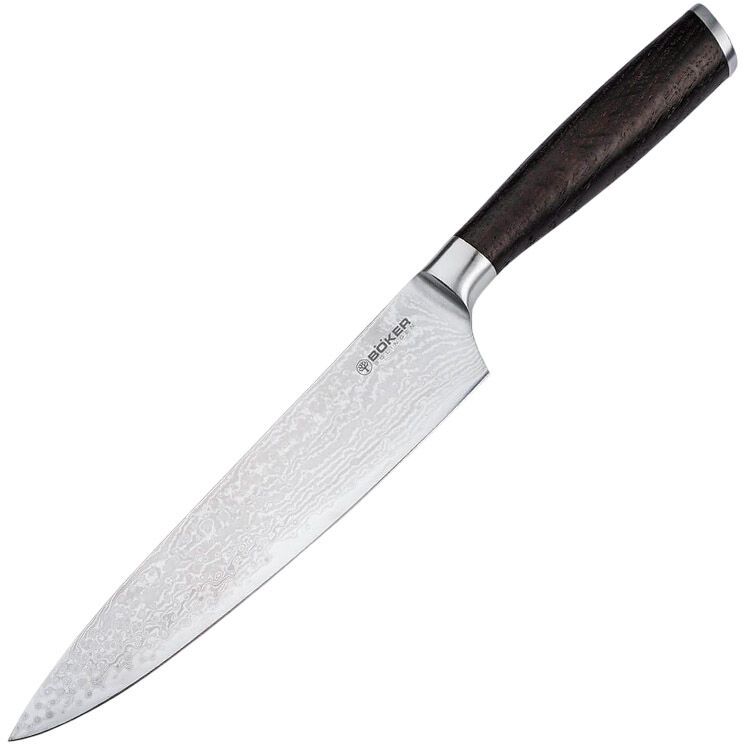 Нож кухонный Boker Meisterklinge Chef's Knife Large сталь Damascus VG-10 рукоять Smoked Oak