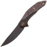 Нож We Knife Merata blackwash сталь CPM-20CV рукоять Black Ti/Copper Foil CF (WE22008B-1)