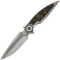 Нож Rike Knife Viper 2-B сталь M398 рукоять Dark Gray Ti/Gold CF