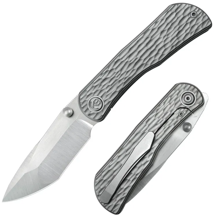 Нож KB Knives Folklore satin сталь M390 рукоять Jigged Grey Titanium