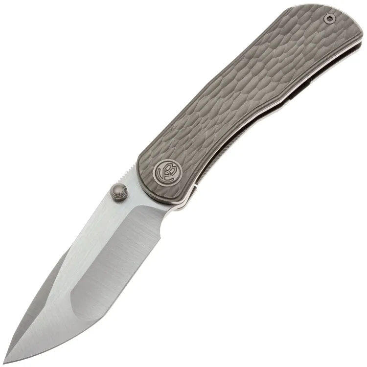 Нож KB Knives Folklore satin сталь M390 рукоять Jigged Grey Titanium