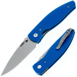 Нож TRM Atom tumbled сталь CPM-20CV рукоять Flat Royal Blue G10
