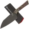 Нож кухонный Microtech 4" Santoku DLC washed сталь M390MK рукоять Bronze Ti/Livewire Carbon Fiber