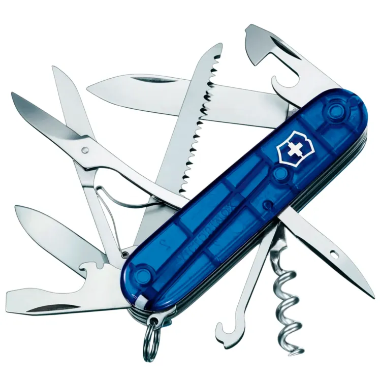 Нож многофункц. Victorinox Huntsman Translucent Blue 91мм (1.3713.T2)