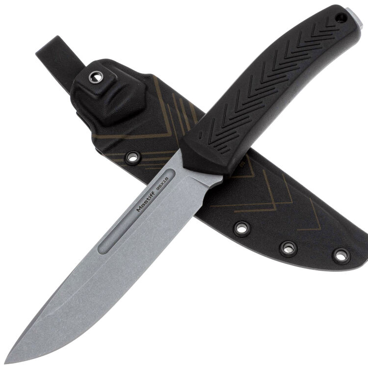 Нож Mr.Blade Mastiff stonewash сталь 95Х18 рукоять Black Elastron