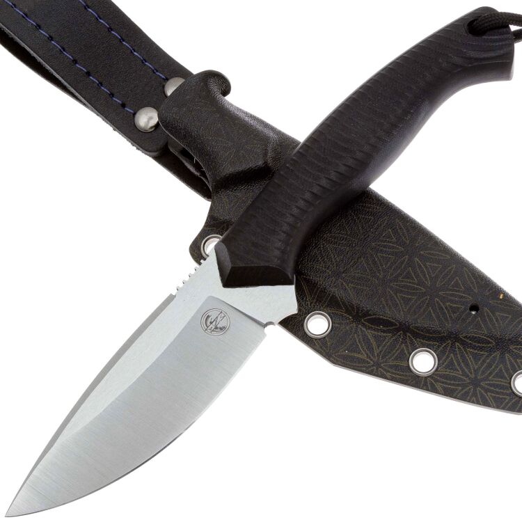 Нож 7 Ножей Пиранья Гибрид сталь N690 рукоять Black G10