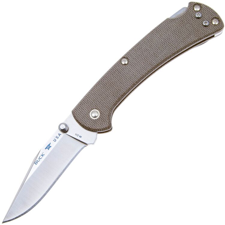 Нож BUCK 112 Slim Ranger Pro сталь S30V рукоять Green Micarta (0112ODS6)