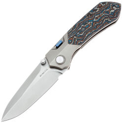 Нож Remette Meteor сталь M390 рукоять Sandblast Ti/Red colored CF (RTPT-A)