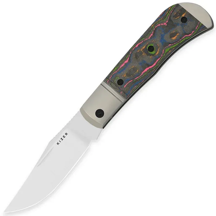 Нож Kizer Trestle satin сталь M390 рукоять Gray Ti/80s Camo CF