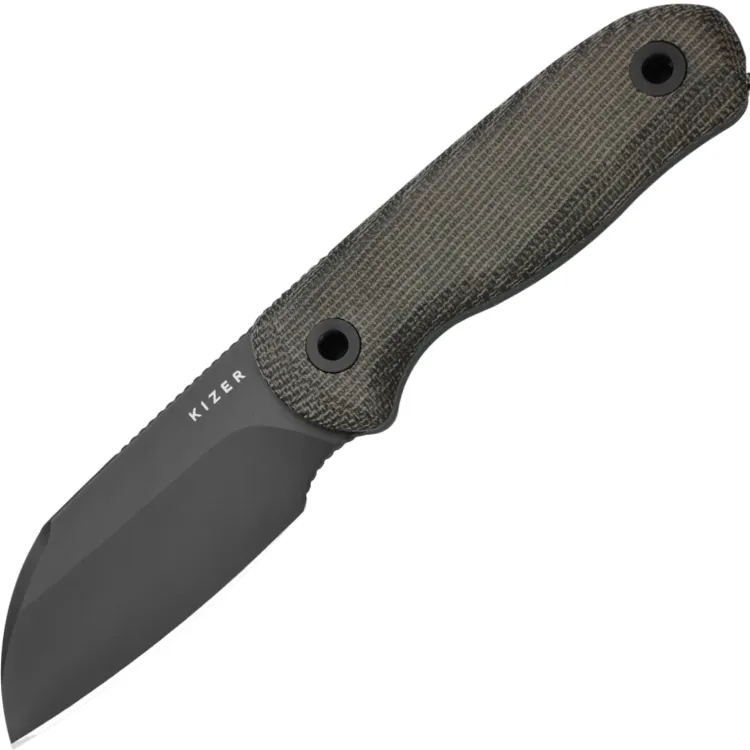 Нож Kizer Drop Bear fixed Sheepsfoot DLC сталь S45VN рукоять Norplex UltreX Micarta