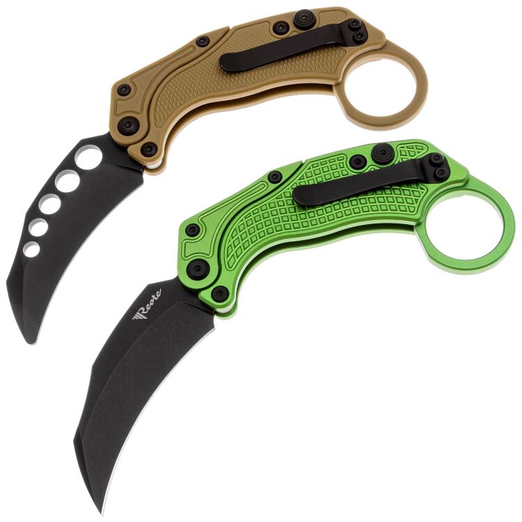 Нож Reate EXO-K black PVD сталь N690 рукоять Green Aluminium
