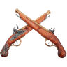 Макеты кремниевых пистолетов 2шт Англия  XVIII век латунь DE-2-1196L (Denix)