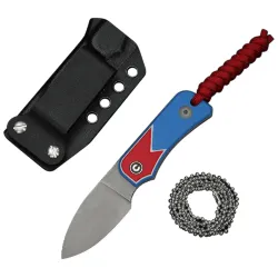 Нож CIVIVI Baby Banter Fixed gray stonewash сталь Nitro-V рукоять Red/White/Blue G10 (C23045A-1)