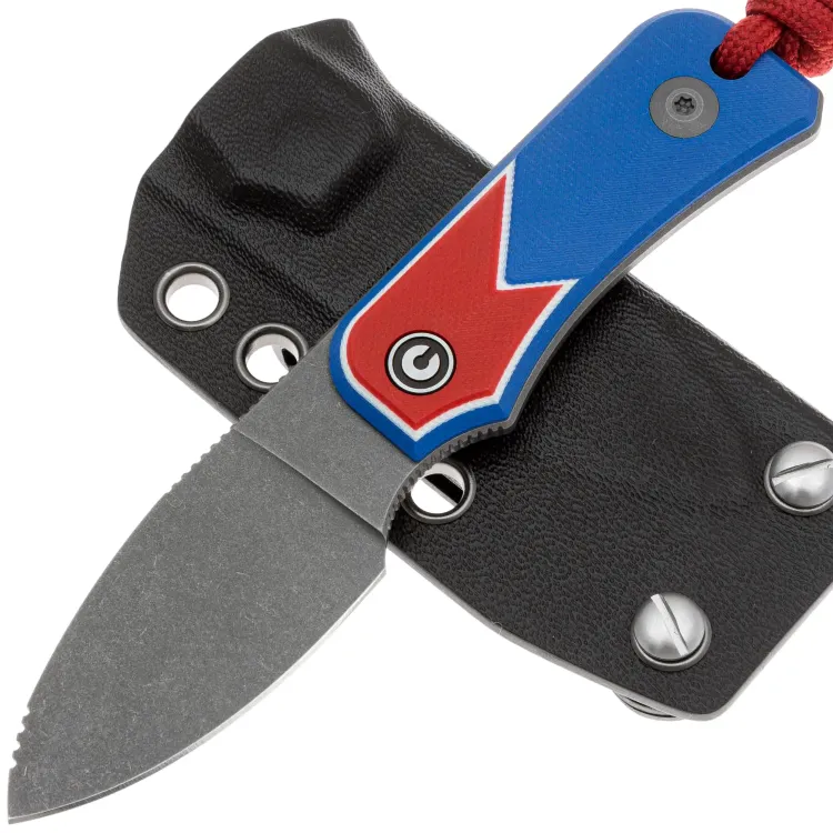 Нож CIVIVI Baby Banter Fixed gray stonewash сталь Nitro-V рукоять Red/White/Blue G10 (C23045A-1)