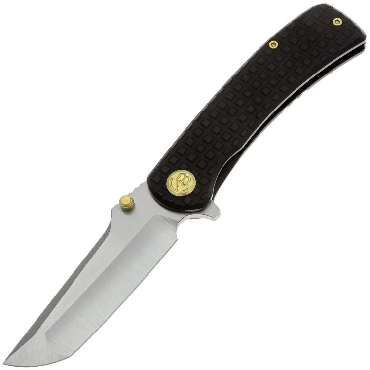 Нож KB Knives Interflow satin сталь M390 рукоять Black PVD Titanium